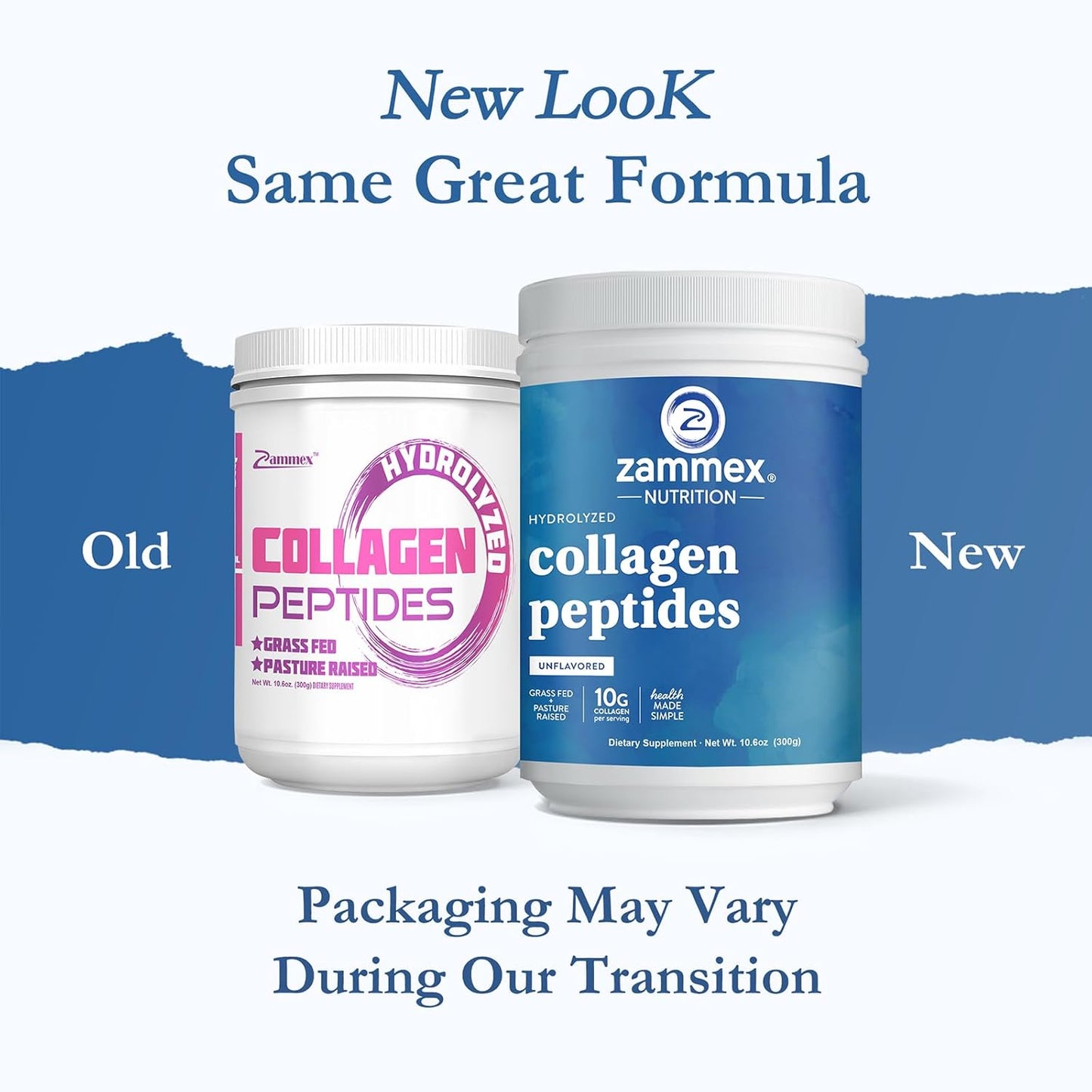 Zammex Premium Hydrolyzed Collagen Peptides Powder for Hair, Skin, Nails, and Joints - Grass Fed, Non-GMO, Keto Friendly - 30 Servings