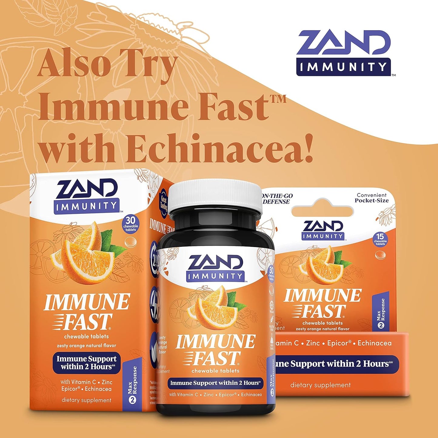 Zand Orange C Gummies | Immune Boost with Vitamin C, Acerola & Rose HIPS | 60ct, 30 Servings