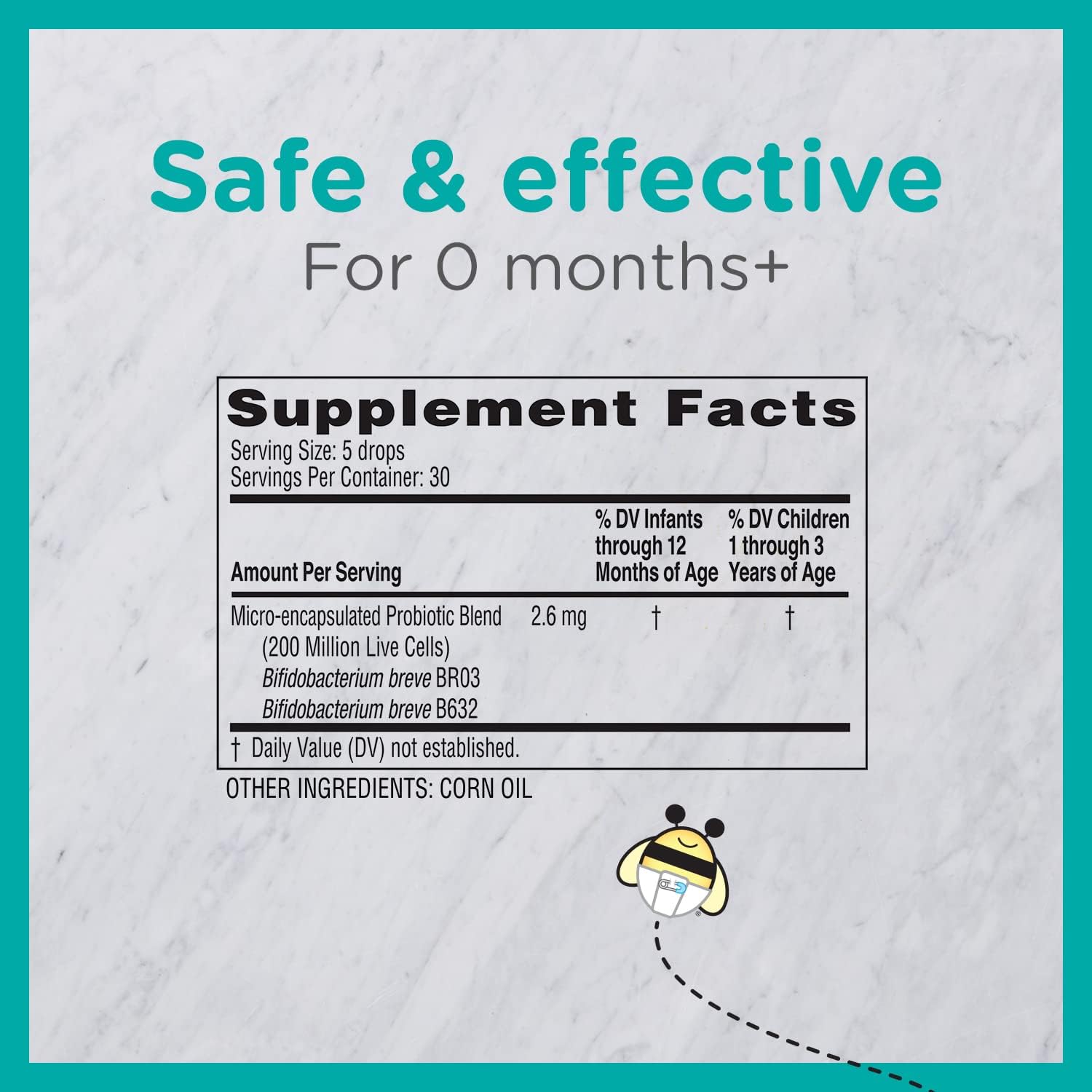 Zarbee's Baby Probiotic Drops for Digestive and Immune Support, Suitable for Newborn Infants and Up, 0.27 Fl Oz