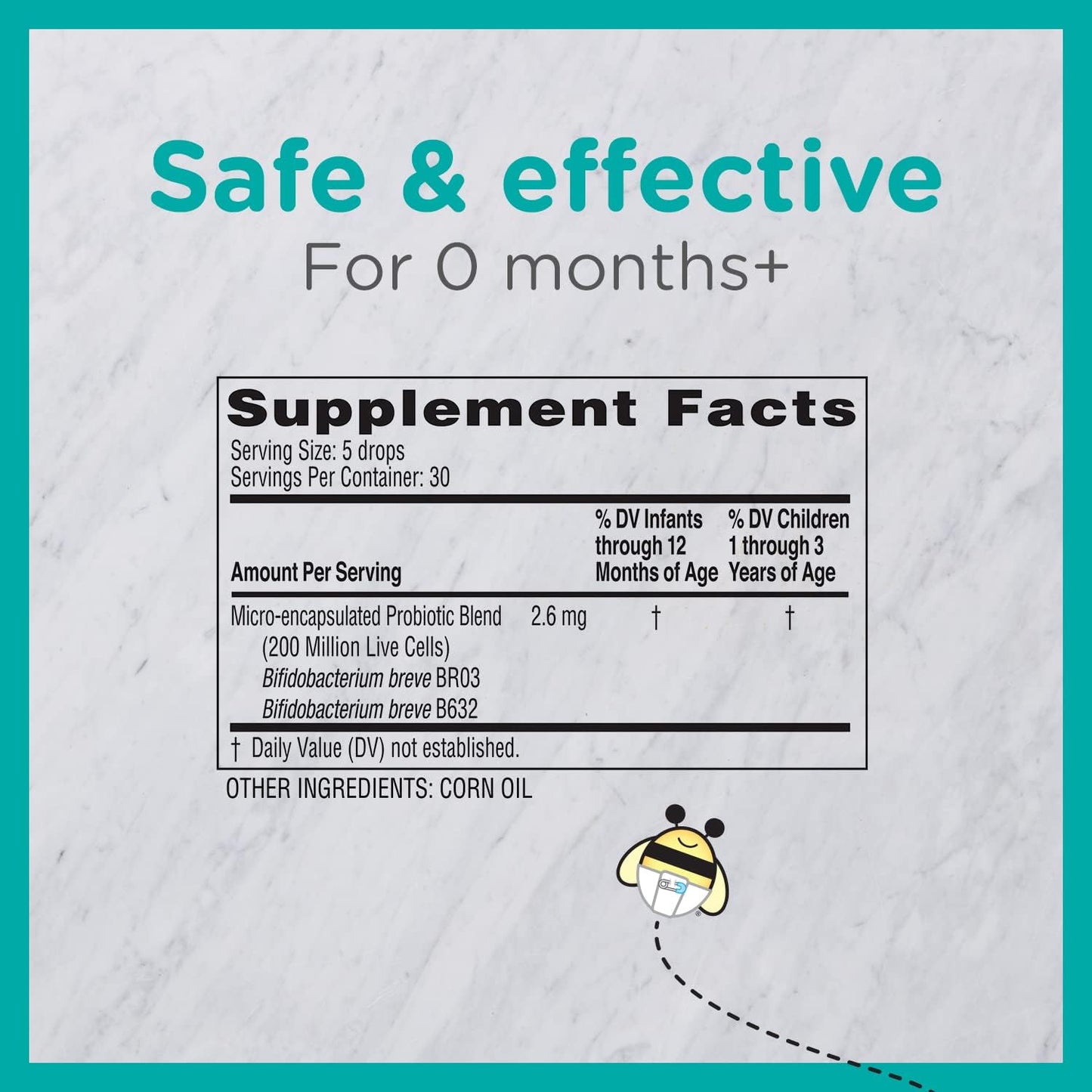 Zarbee's Baby Probiotic Drops for Digestive and Immune Support, Suitable for Newborn Infants and Up, 0.27 Fl Oz