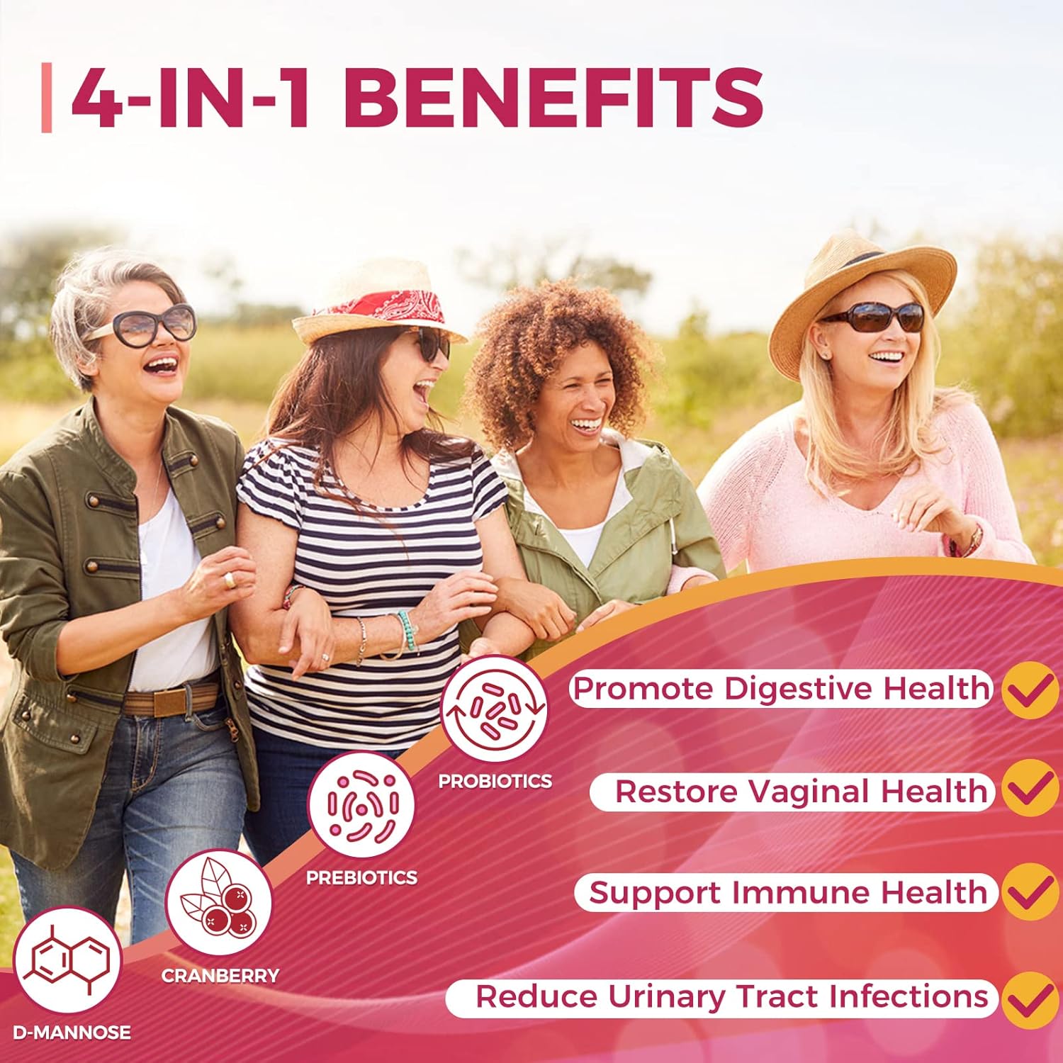 ZEBORA Ultimate Probiotics for Women - 100 Billion CFUs with Prebiotics, D-Mannose, and Cranberry - Digestive, Immune, and UT Health Support - Soy and Gluten Free - 45 Packets