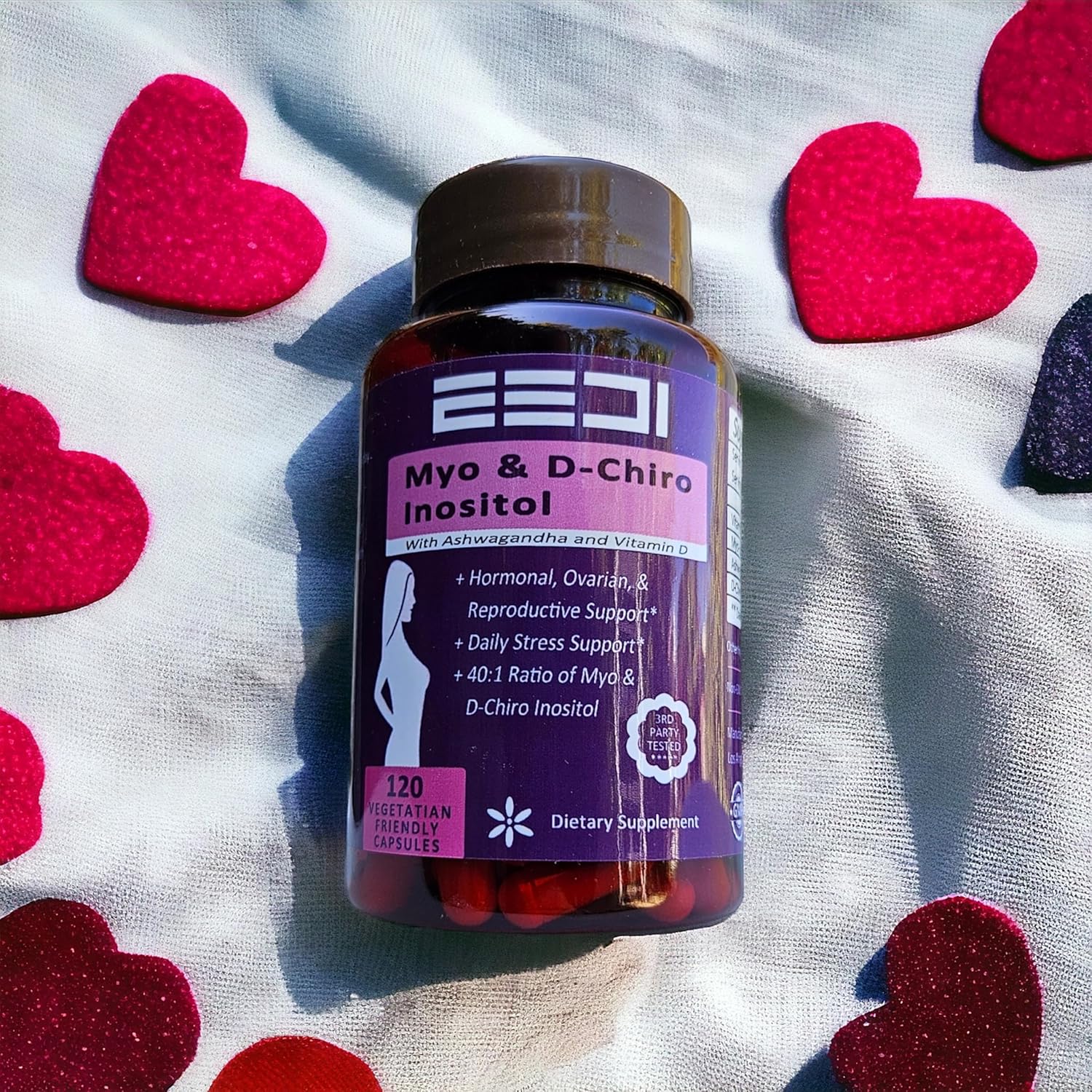 ZED1 Myo & D-Chiro Inositol Capsules for PCOS & Fertility with Ashwagandha & Vitamin D3 - Women's Hormonal & Ovarian Support