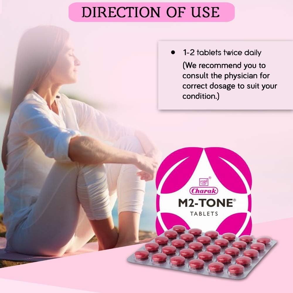 Zeeke Charak Pharma M2Tone Tablets - 90 Tablets for Irregular Menstruation | Women's Health & Wellness