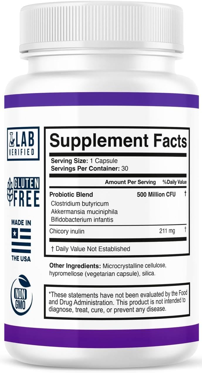 ZELSO GLP-1 Probiotic with Akkermansia Muciniphila - Supports Gut Health & Appetite Control - 500M CFU Multi-Strain Probiotic with Prebiotic GLP1