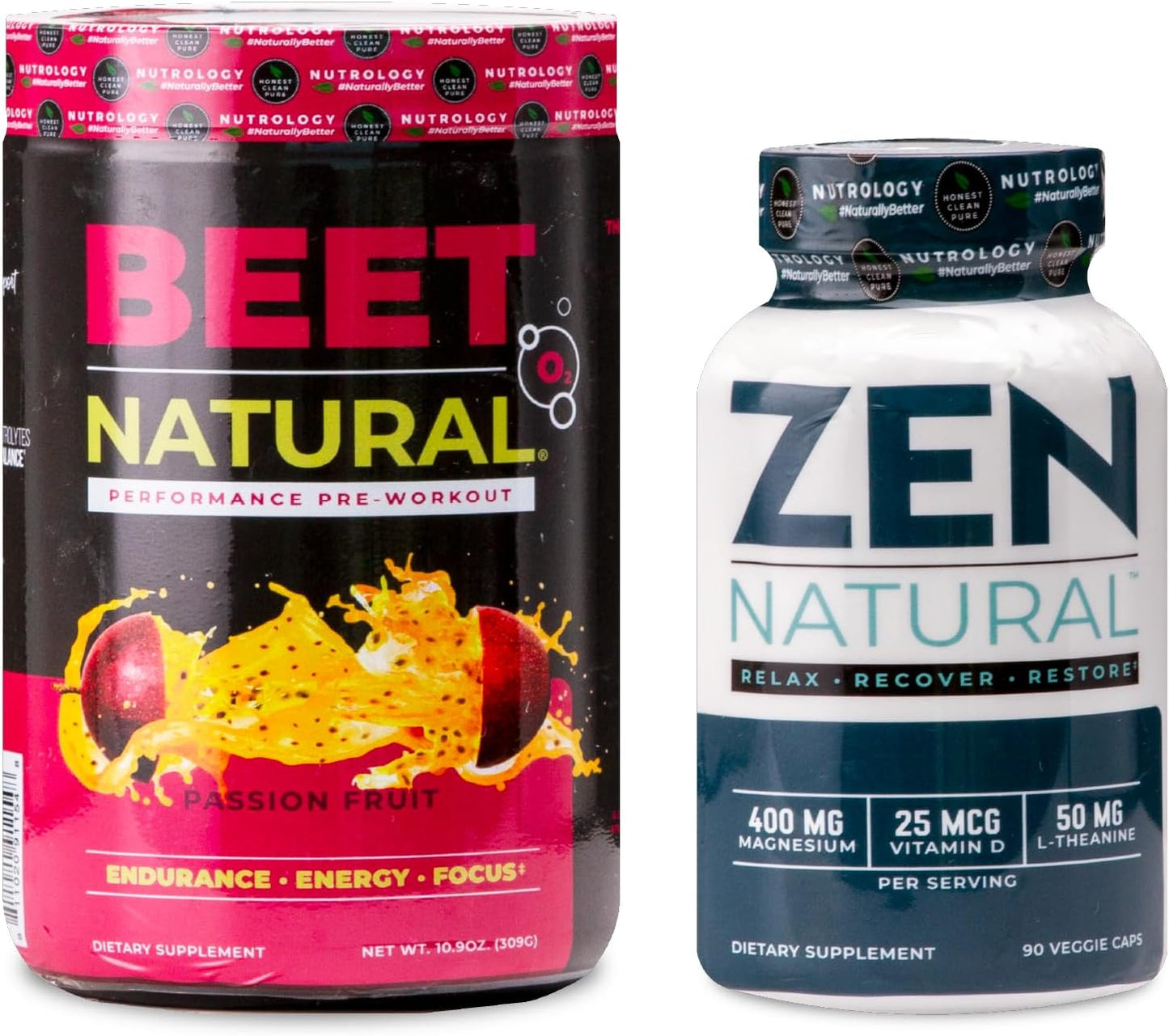 Zen Natural Magnesium Supplement & Nitric Oxide Booster with Beet Powder - Passion Fruit Flavor - BoostGo Australia
