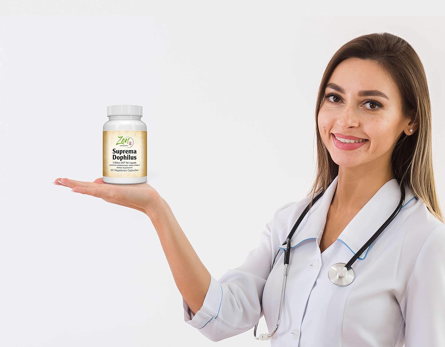 Zen Supplements Suprema-Dophilus Probiotic - 5 Billion CFU, 8 Strains, Shelf Stable, Acid Resistant - 60 Capsules for GI & Immune Health