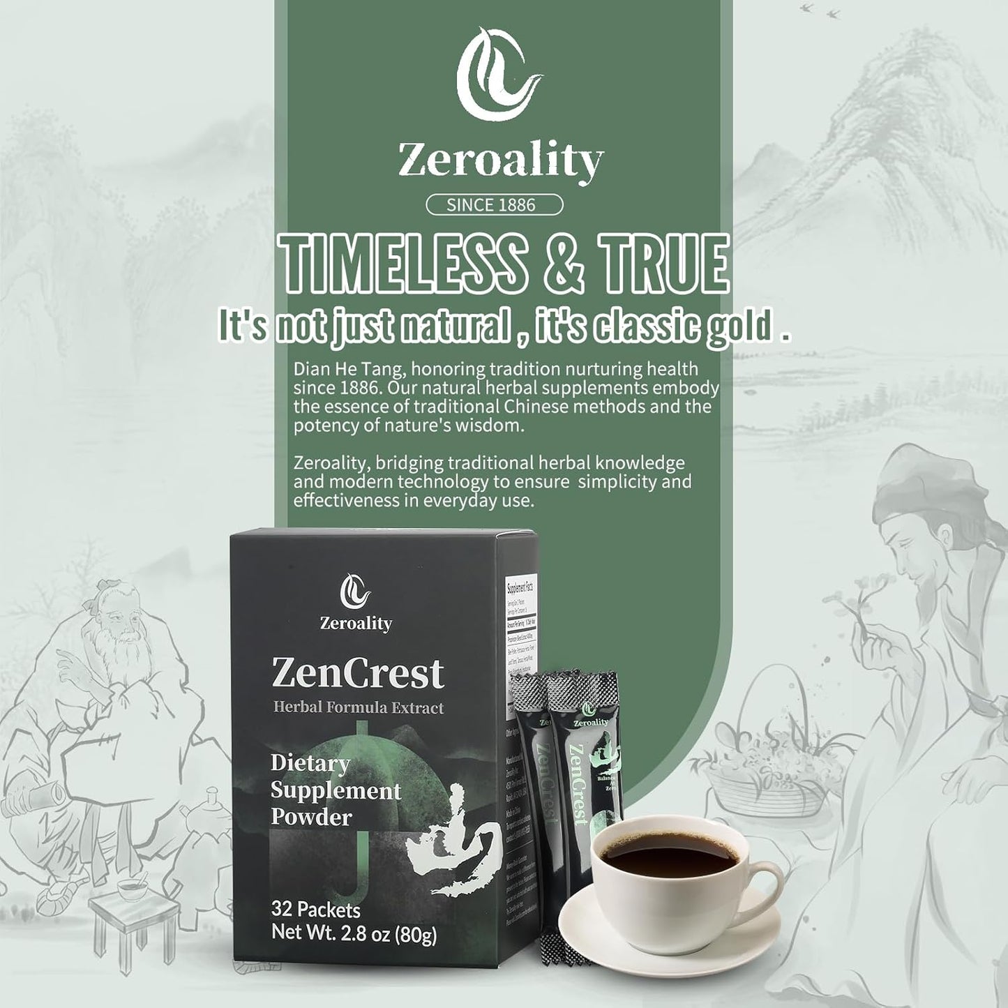 ZenCrest Prostate Health Supplement - Herbal Formula Promotes Healthy Prostate & Urogenital Function - 128 Packets, 4 Boxes