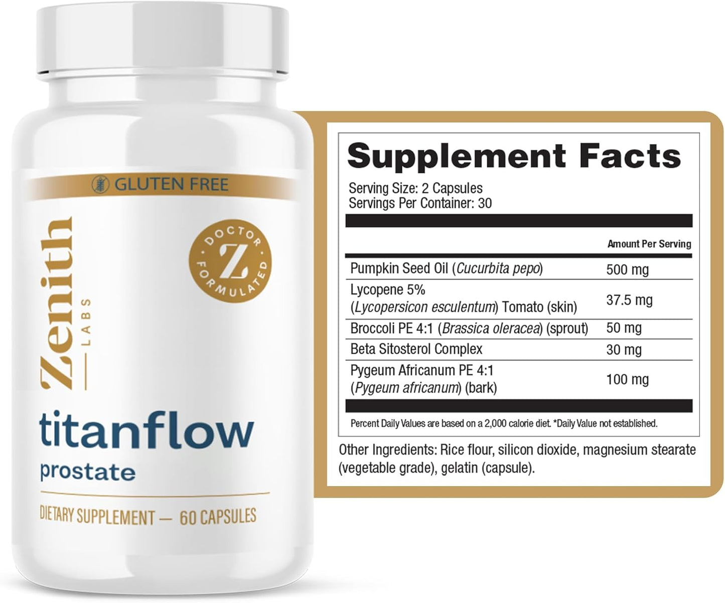 Zenith Labs TitanFlow Prostate Supplements with Pumpkin Seed Oil - Support Urinary & Prostate Health - 3 Pack