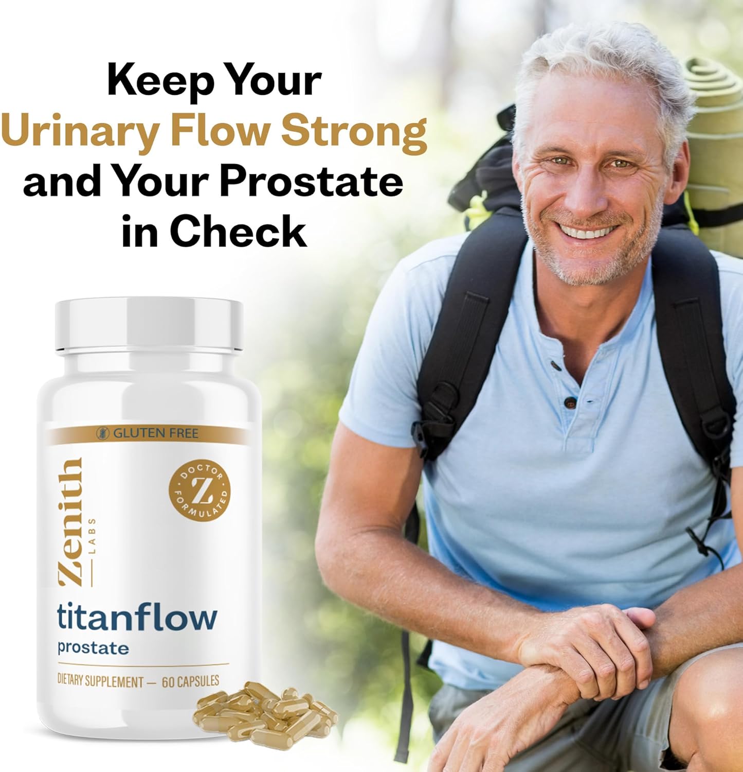 Zenith Labs TitanFlow Prostate Supplements with Pumpkin Seed Oil - Support Urinary & Prostate Health - 3 Pack