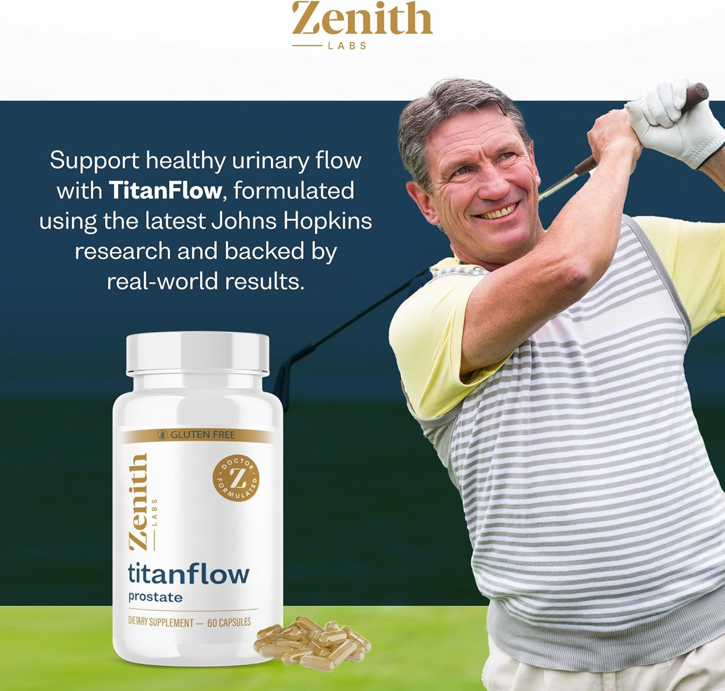 Zenith Labs TitanFlow Prostate Supplements with Pumpkin Seed Oil - Support Urinary & Prostate Health - 3 Pack