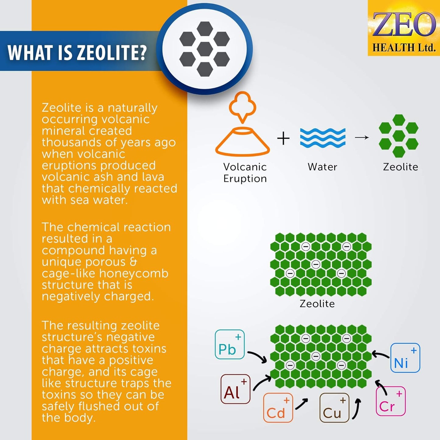 Zeo Health DESTROXIN Capsules - Zeolite, B-12, Calcium (90 Count) Supports Cellular Detox, Energy, & Alkalinity