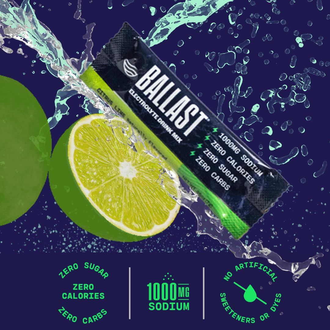 Zero-Sugar Electrolyte Powder Packets - Citrus Lime Flavor - Keto-Friendly Hydration Supplement with Magnesium, Sodium, and Potassium - 30 Count