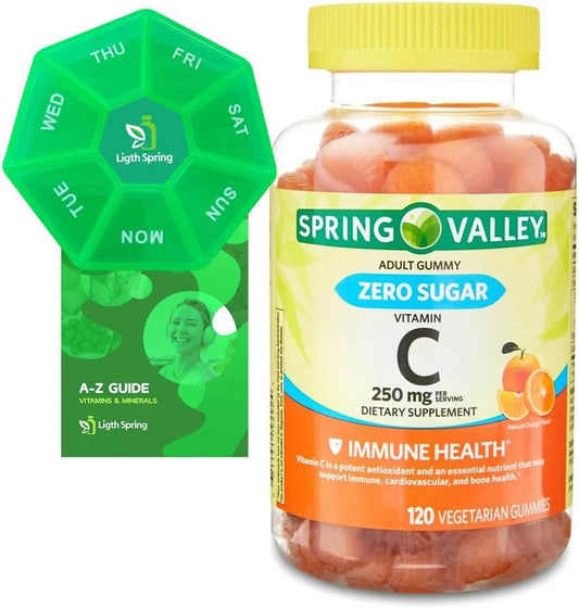 Zero Sugar Vitamin C Gummies Bundle - 120 Ct Dietary Supplement with Exclusive Vitamins & Minerals for Better Health