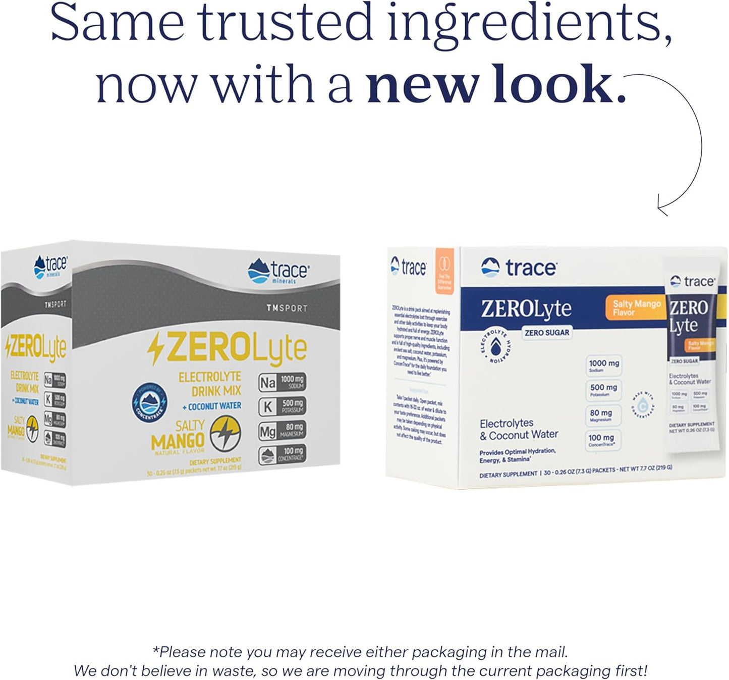 ZeroLyte Salty Mango Drink Mix Powder - Hydration & Energy Support with Trace Minerals - Promotes Healthy Nerve, Muscle, Heart, and Digestion Function - 30 Packets for 30 Servings