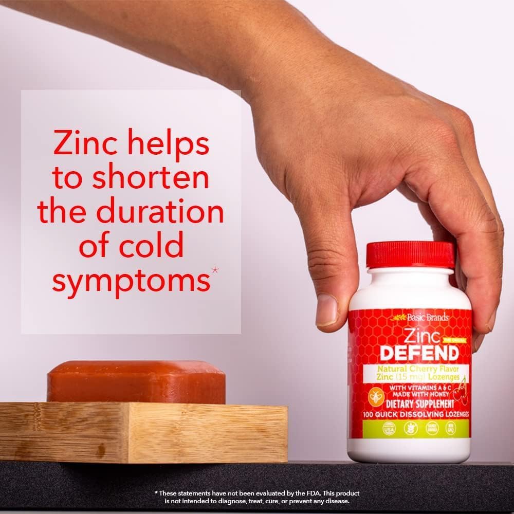 Zinc Cherry Defend Lozenges - 200 Count - Immune Support, Cold Relief - Natural Cherry Flavor, Non-GMO - Zinc Acetate & Vitamin C - 2-Pack