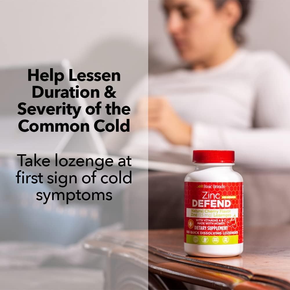 Zinc Cherry Defend Lozenges - 200 Count - Immune Support, Cold Relief - Natural Cherry Flavor, Non-GMO - Zinc Acetate & Vitamin C - 2-Pack