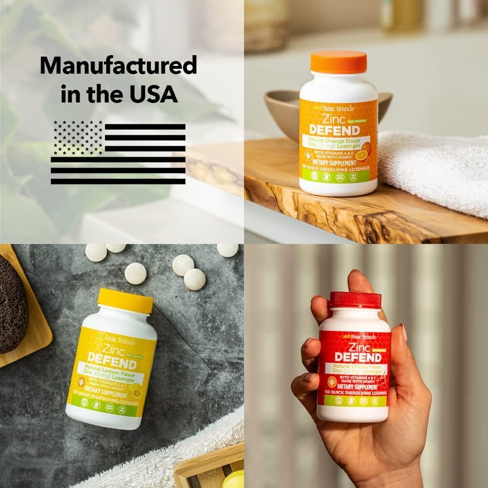 Zinc Cherry Defend Lozenges - 200 Count - Immune Support, Cold Relief - Natural Cherry Flavor, Non-GMO - Zinc Acetate & Vitamin C - 2-Pack