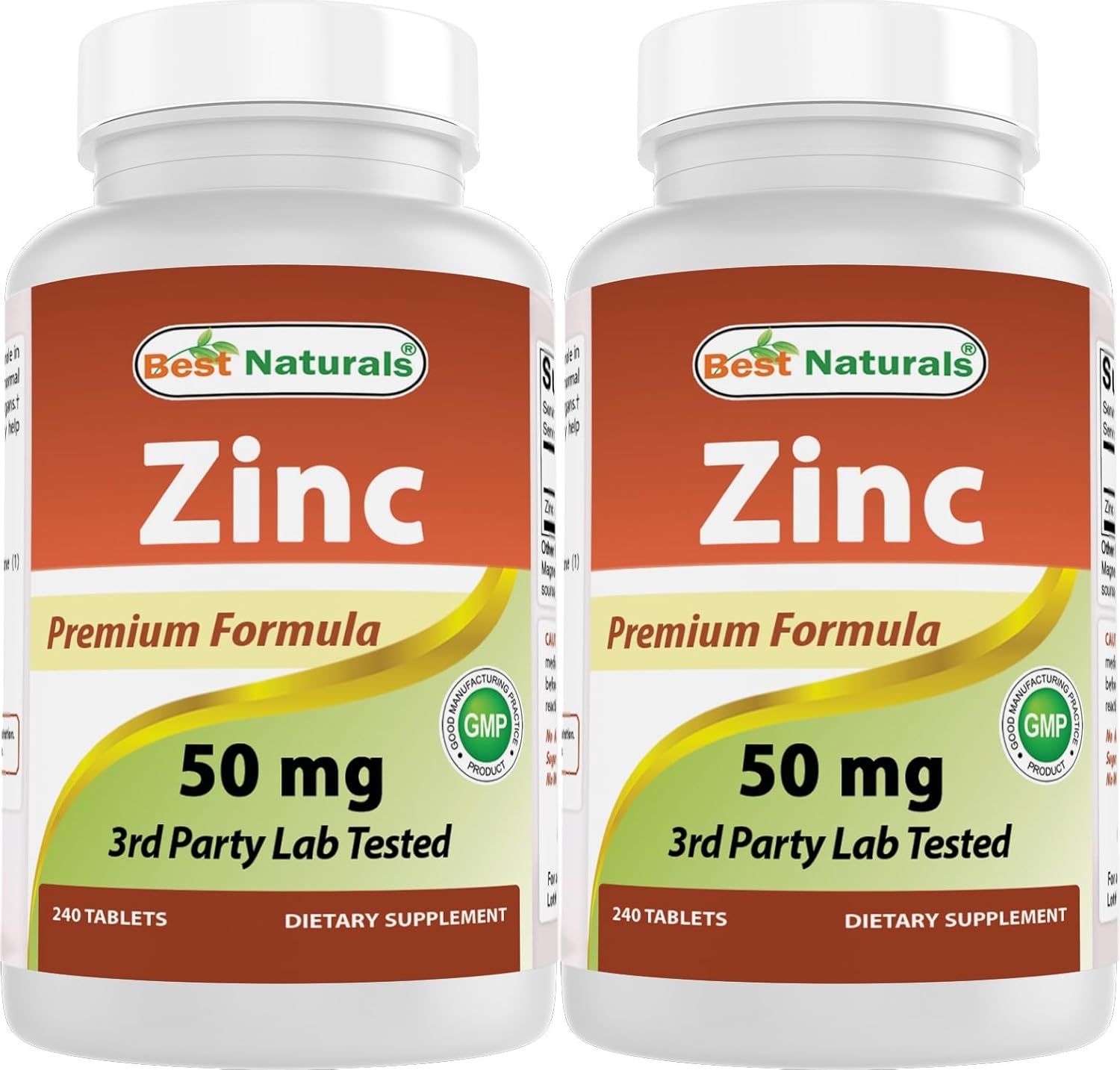 Zinc Gluconate 50mg Supplement - 480 Tablets, 2-Pack for Immune Support