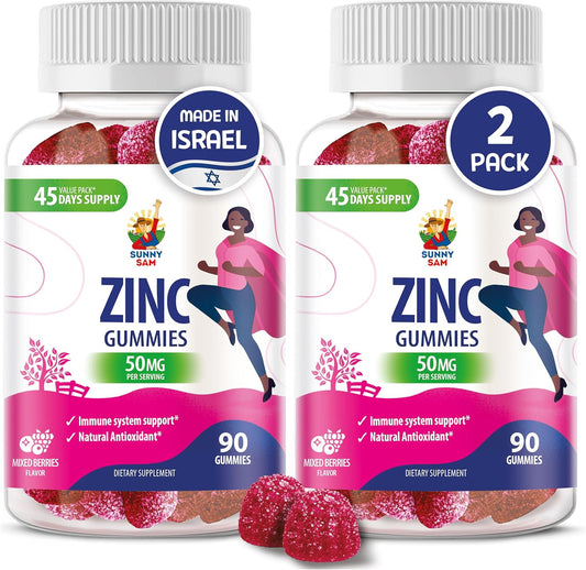 Zinc Gummies for Immune Support - Natural Antioxidant Supplement for Adults & Children