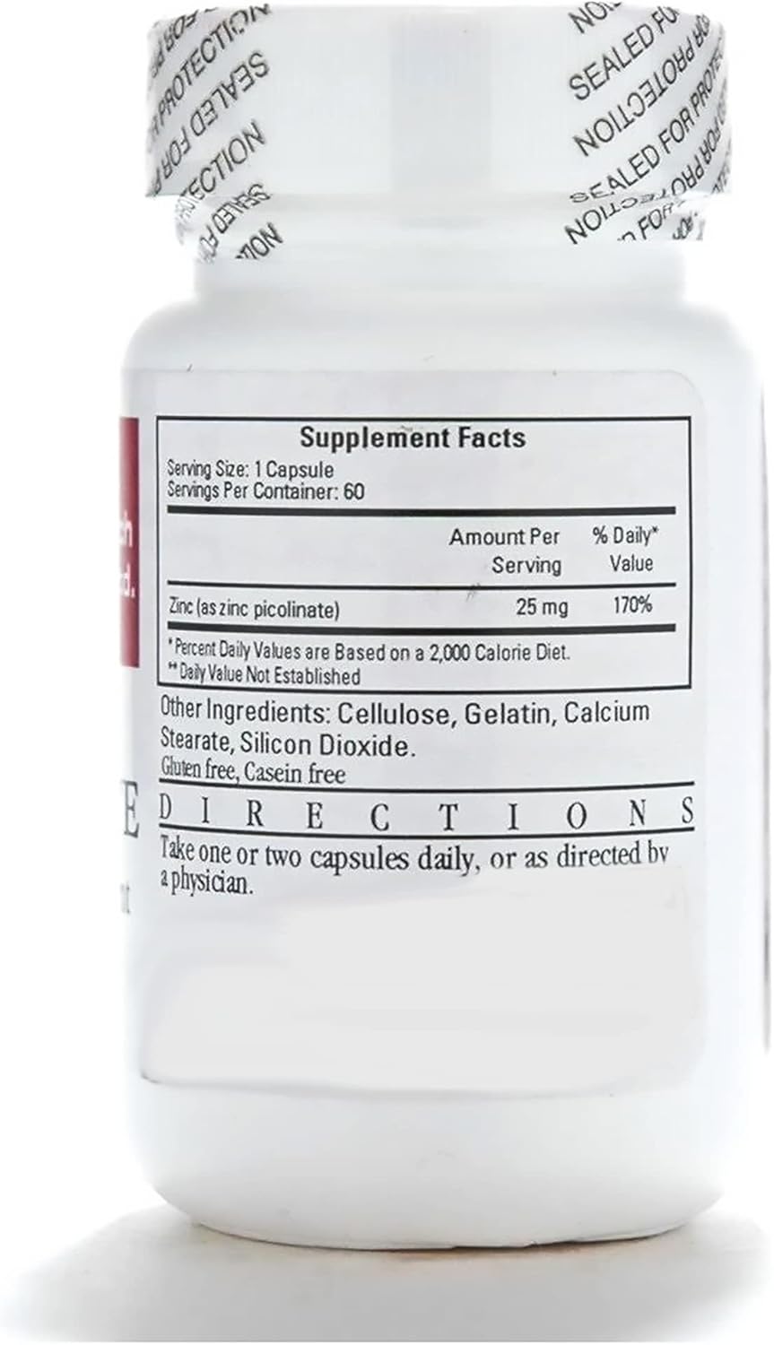 Zinc Picolinate Capsules 25mg - Cardiovascular Health & Immune System Support - 240 Capsules Bundle