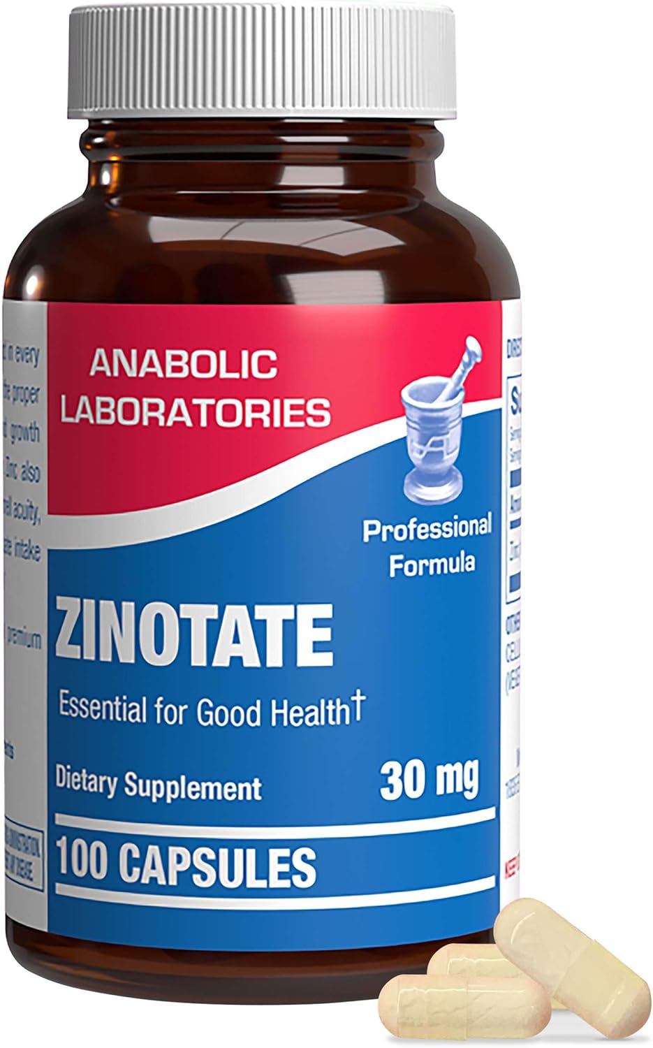 Zinotate Zinc Picolinate Supplements 30mg - 100 Capsules for Bone, Immune, Growth & Senses - Men & Women's Zinc Supplement