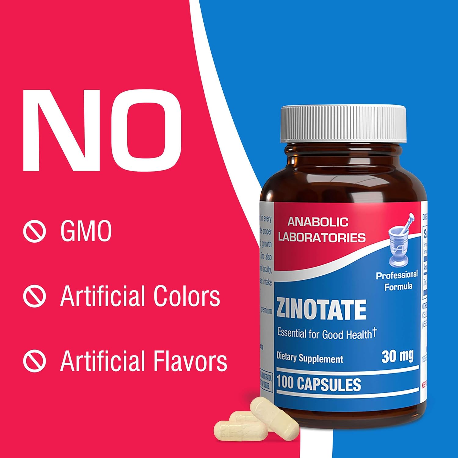 Zinotate Zinc Picolinate Supplements 30mg - 100 Capsules for Bone, Immune, Growth & Senses - Men & Women's Zinc Supplement