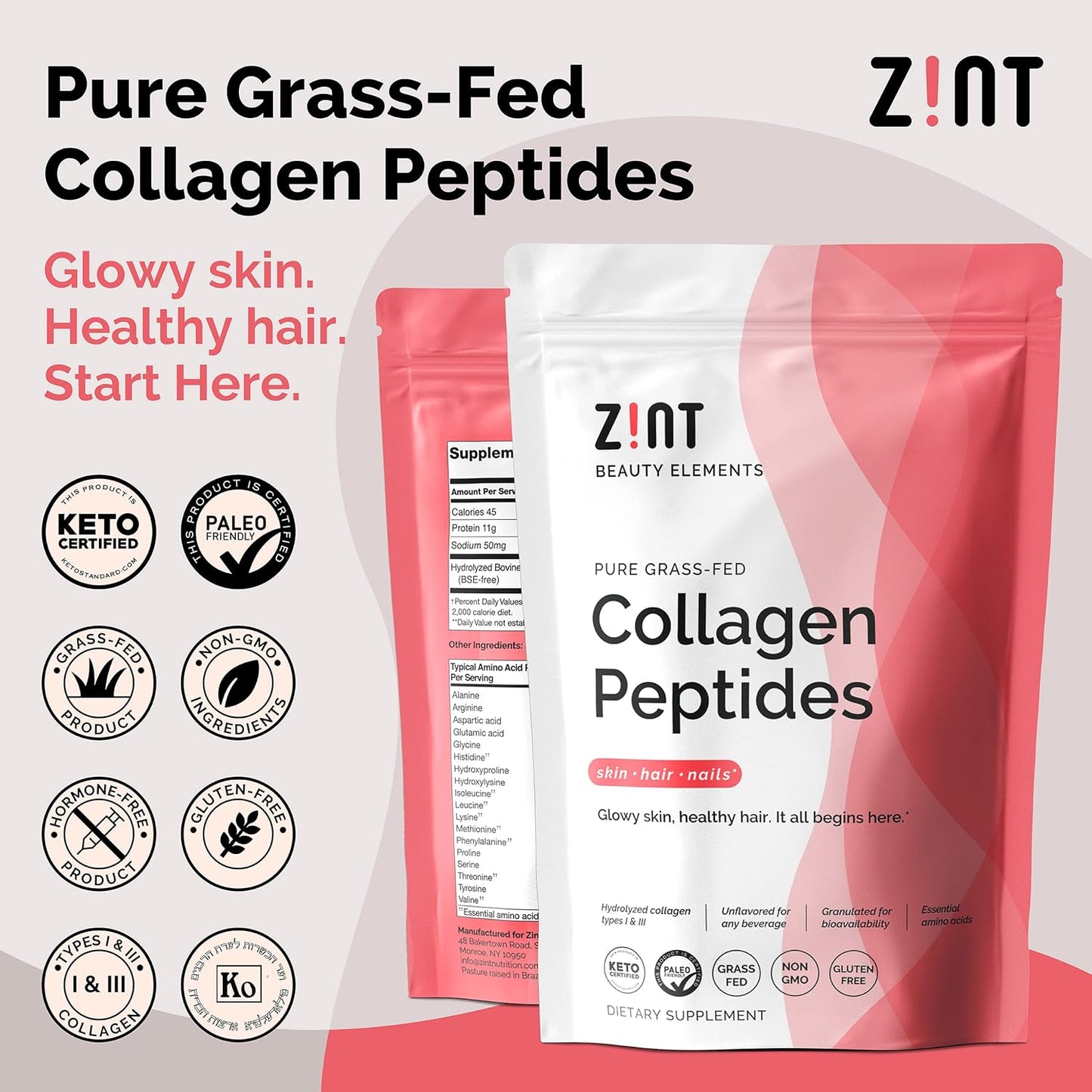 Zint Collagen Hydrolysate Powder, 10 Oz - Z!NT Brand