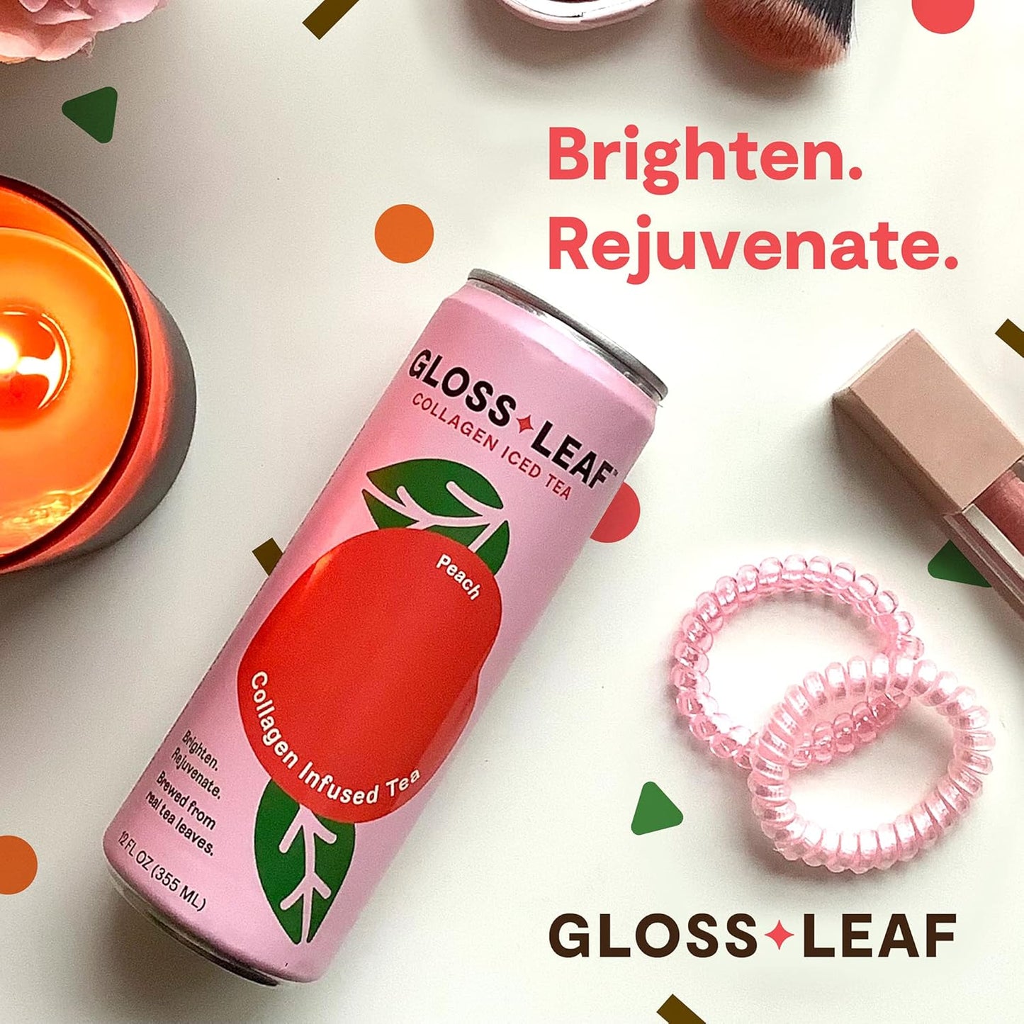 Zint Gloss Leaf Collagen Iced Tea - Zero-Sugar Peach Flavor, Beauty & Anti-Aging, 12 Fl Oz, 12 Pack