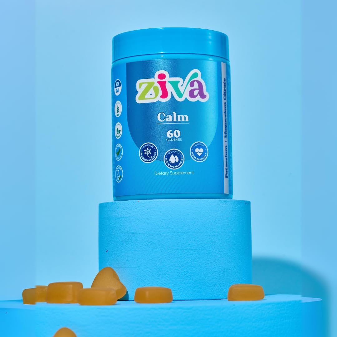 ZIVA Calm 60 Gummies with Potassium Citrate and Magnesium Citrate - Top Potassium Supplement