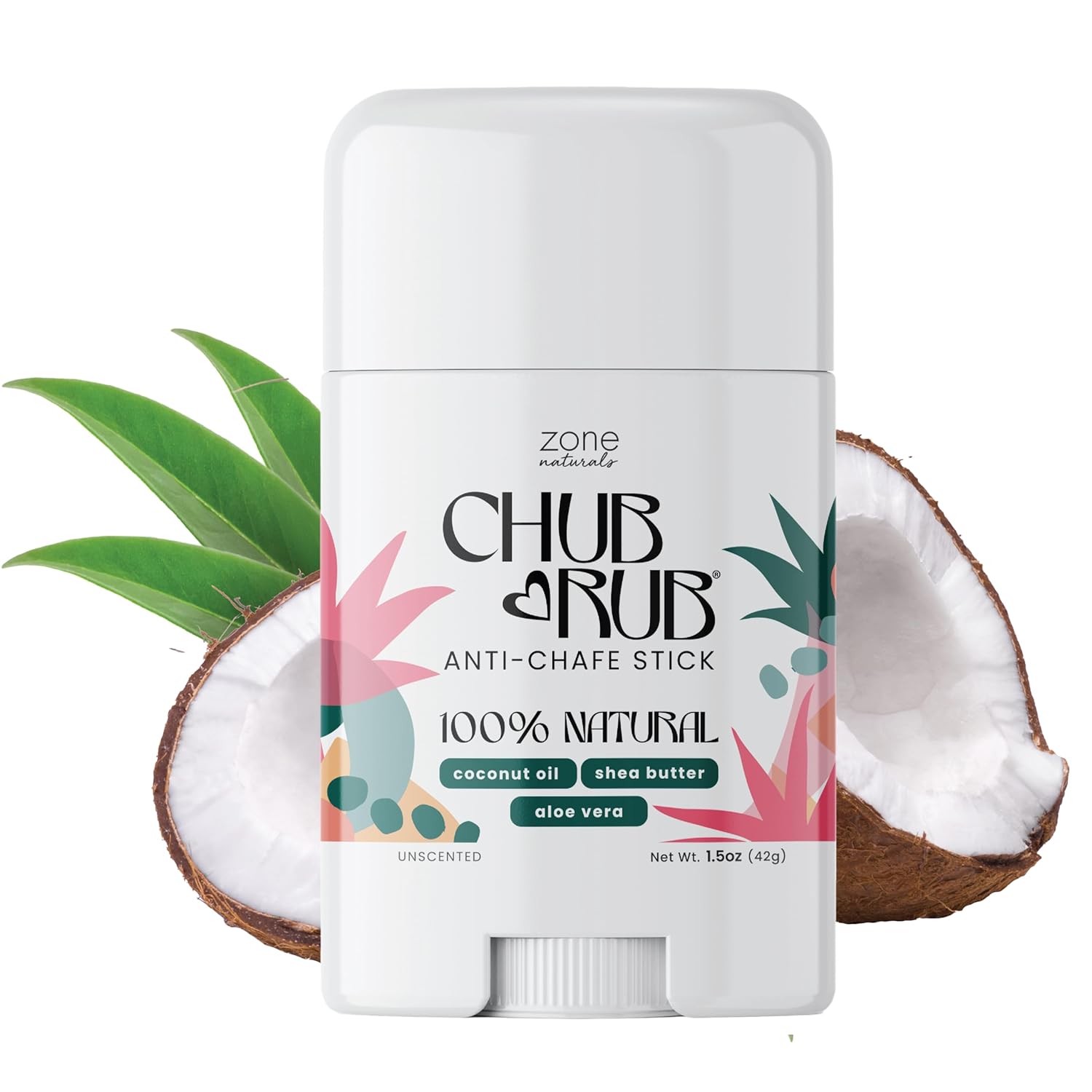 Zone Naturals Chafing Stick - 100% Natural Chub Rub Stick - Anti Chafing Stick for Friction Defense - 1.5 Ounce