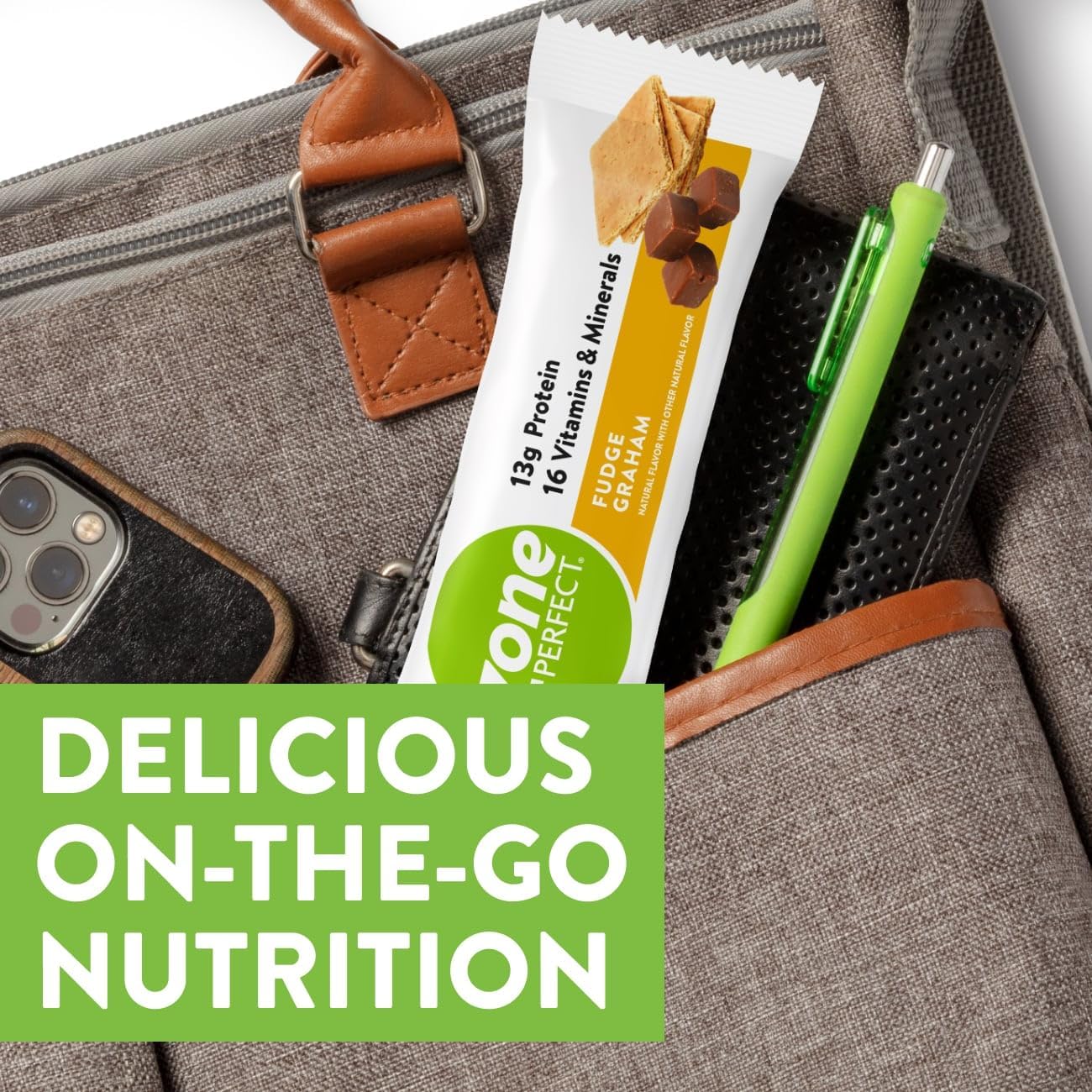 ZonePerfect Protein Bars - Fudge Graham Flavor, 20 Bars with 13g Protein and 16 Vitamins & Minerals