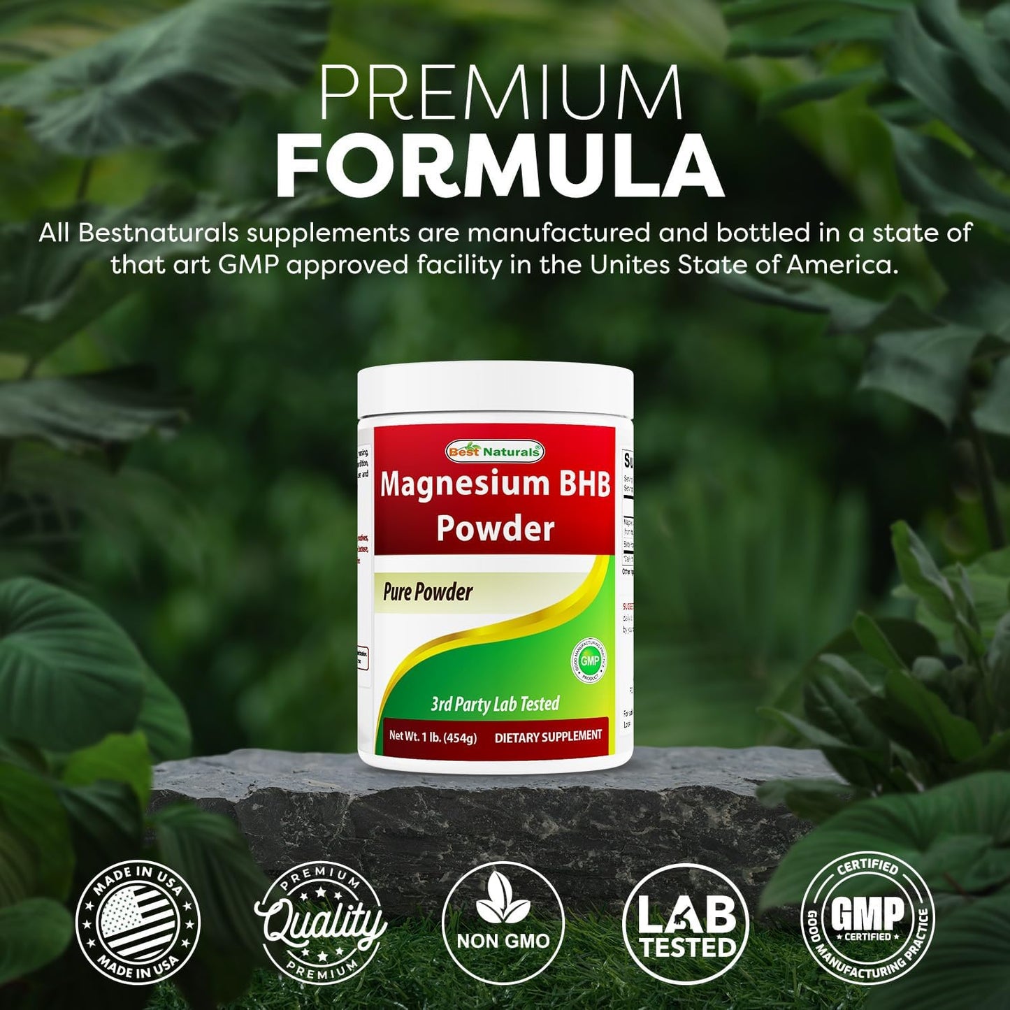 1 Lb Best Naturals Magnesium BHB Powder - High Quality Keto Supplement