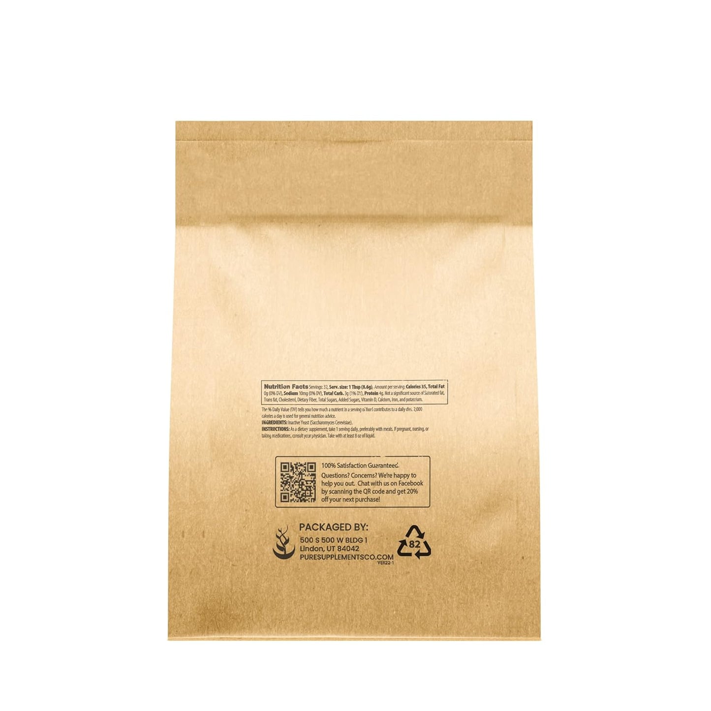 1 lb Brewer's Yeast and Calcium Citrate Bundle - Pure Original Ingredients, No Additives or Fillers - Dietary Supplements for Wellness