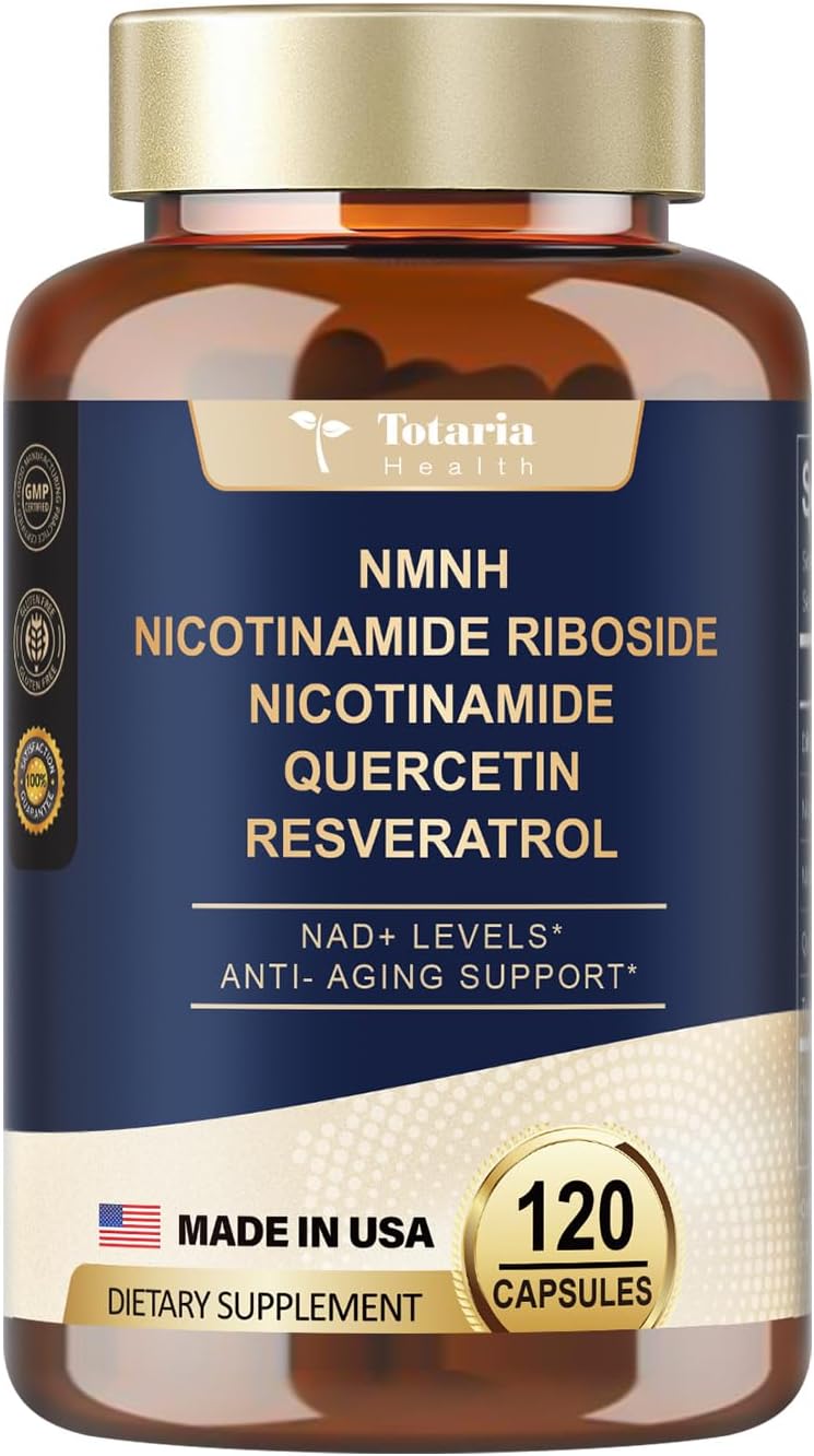 1 Pack Totaria NMNH (Dihydronicotinamide Mononucleotide) Supplement with Niacinamide (Vitamin B3) and Trans-Resveratrol for Anti Aging, Energy, and Focus