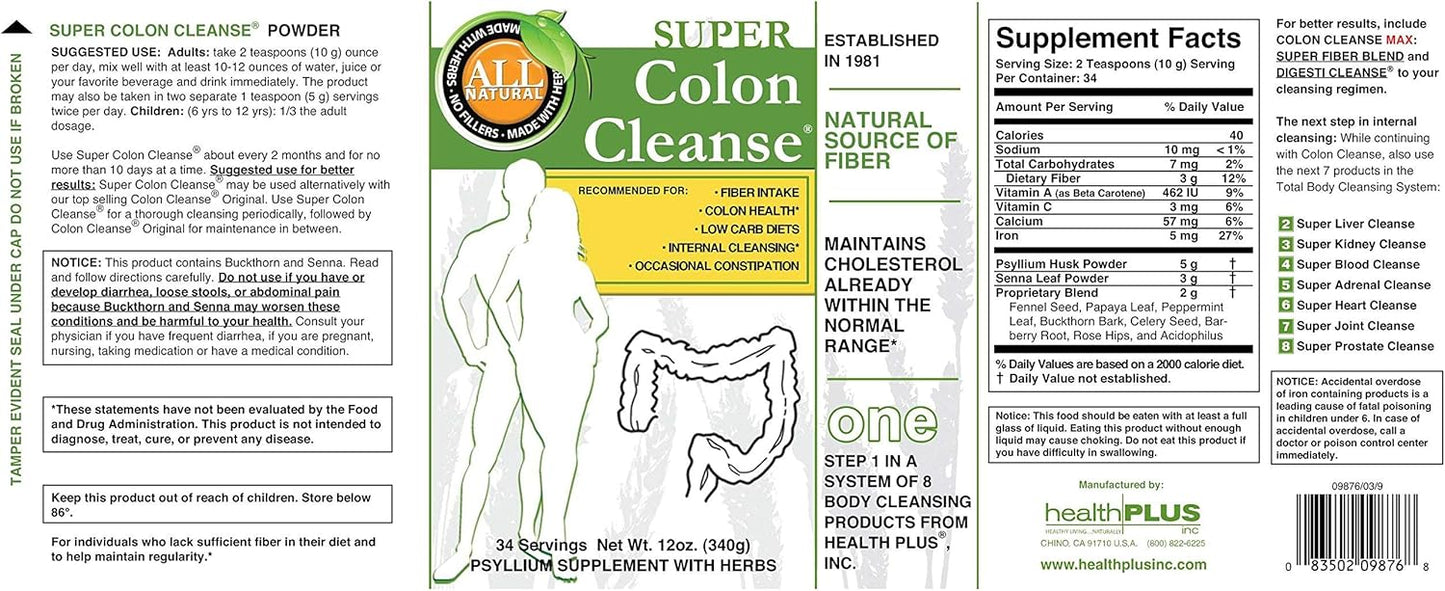 10-Day Super Colon Cleanse Detox - Health Plus | Multiple Cleanses, 12 oz