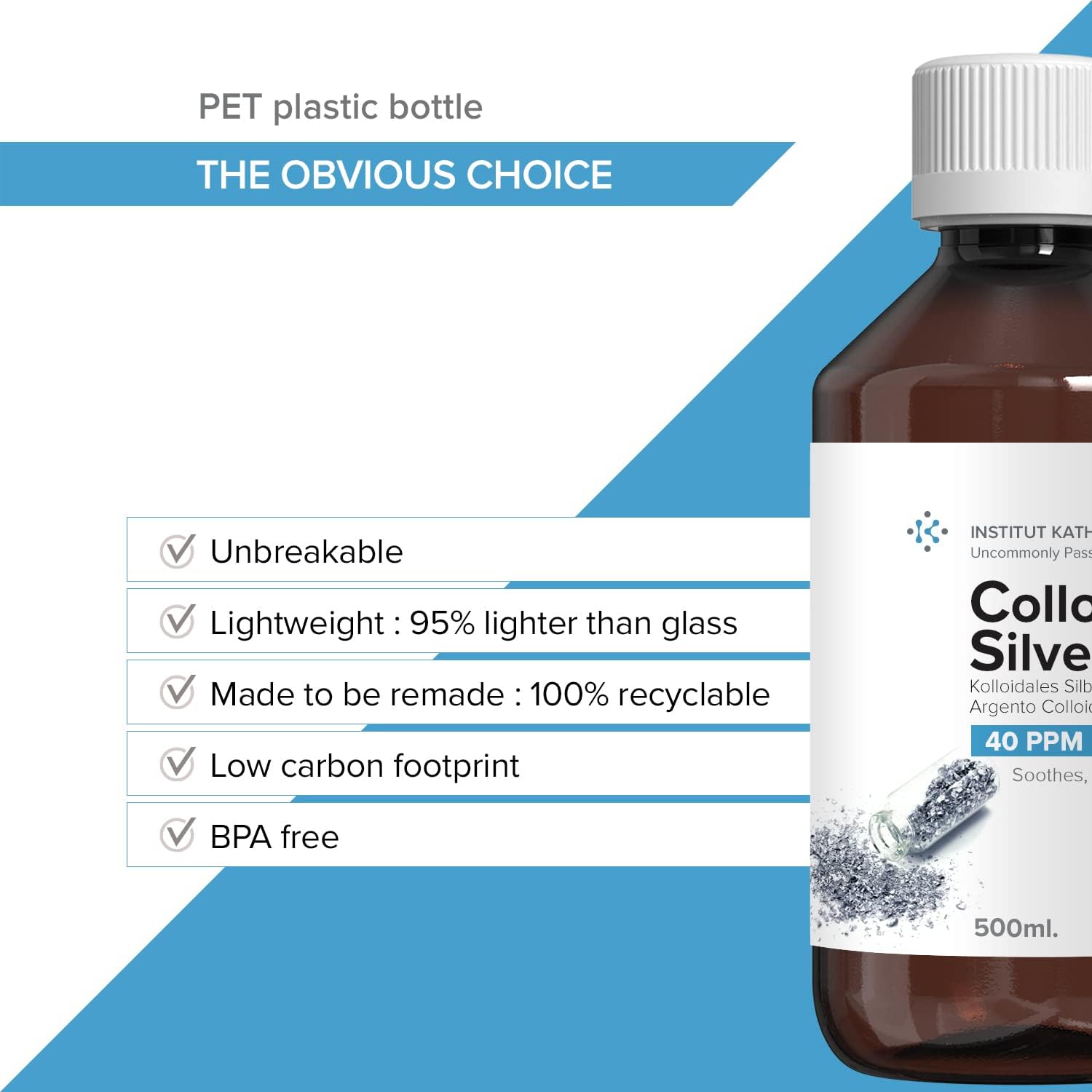 10 fl oz Institut Katharos Colloidal Silver Liquid & Spray Set - Bioactive Hydrosol Silver Water for Immune Support - 40 PPM Ionic Minerals - Organic Plata Coloidal