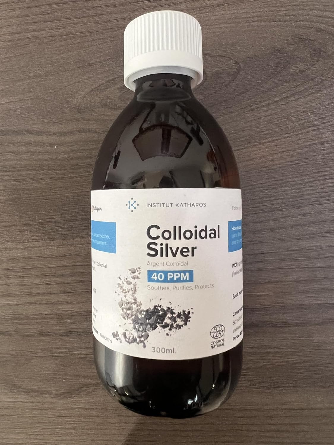 10 fl oz Institut Katharos Colloidal Silver Liquid & Spray Set - Bioactive Hydrosol Silver Water for Immune Support - 40 PPM Ionic Minerals - Organic Plata Coloidal
