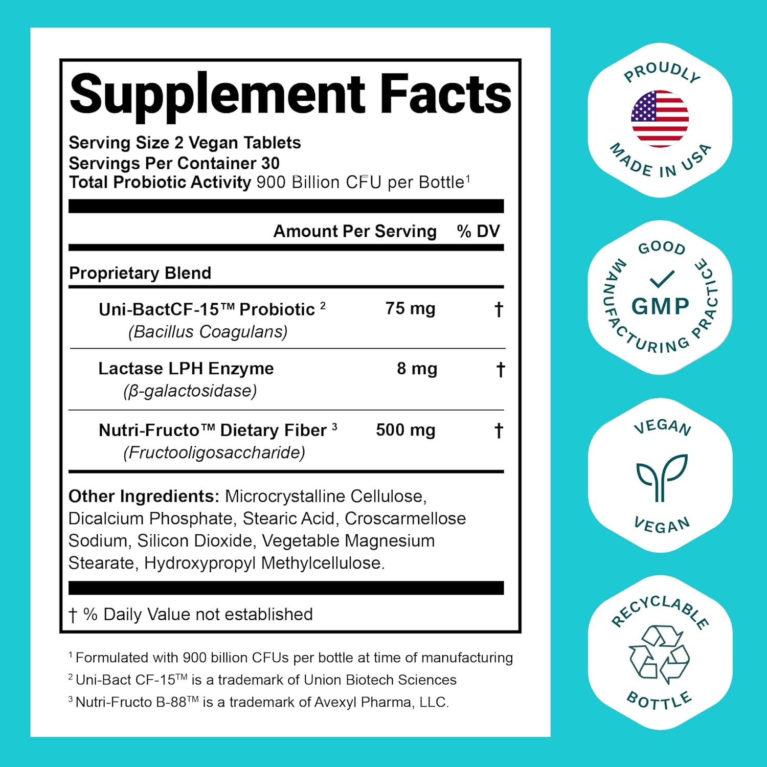 10 Month Supply Probiotic Digestive Health Support for Women & Men - USA Made Vegan Formula with Prebiotic Blend - 62% More Stable Gut Health Probiotics