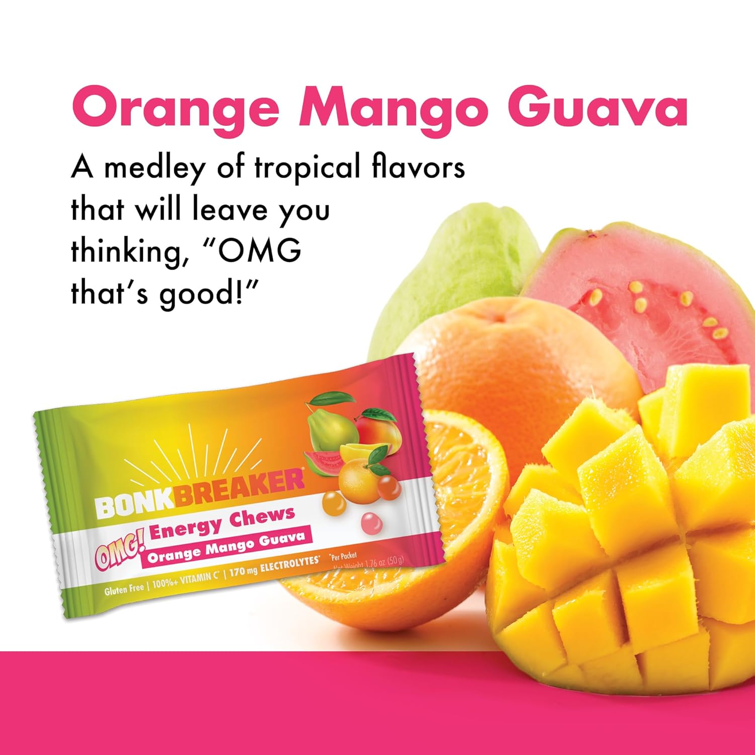 10 Pack of Bonk Breaker Orange Mango Guava Energy Chews with Electrolytes