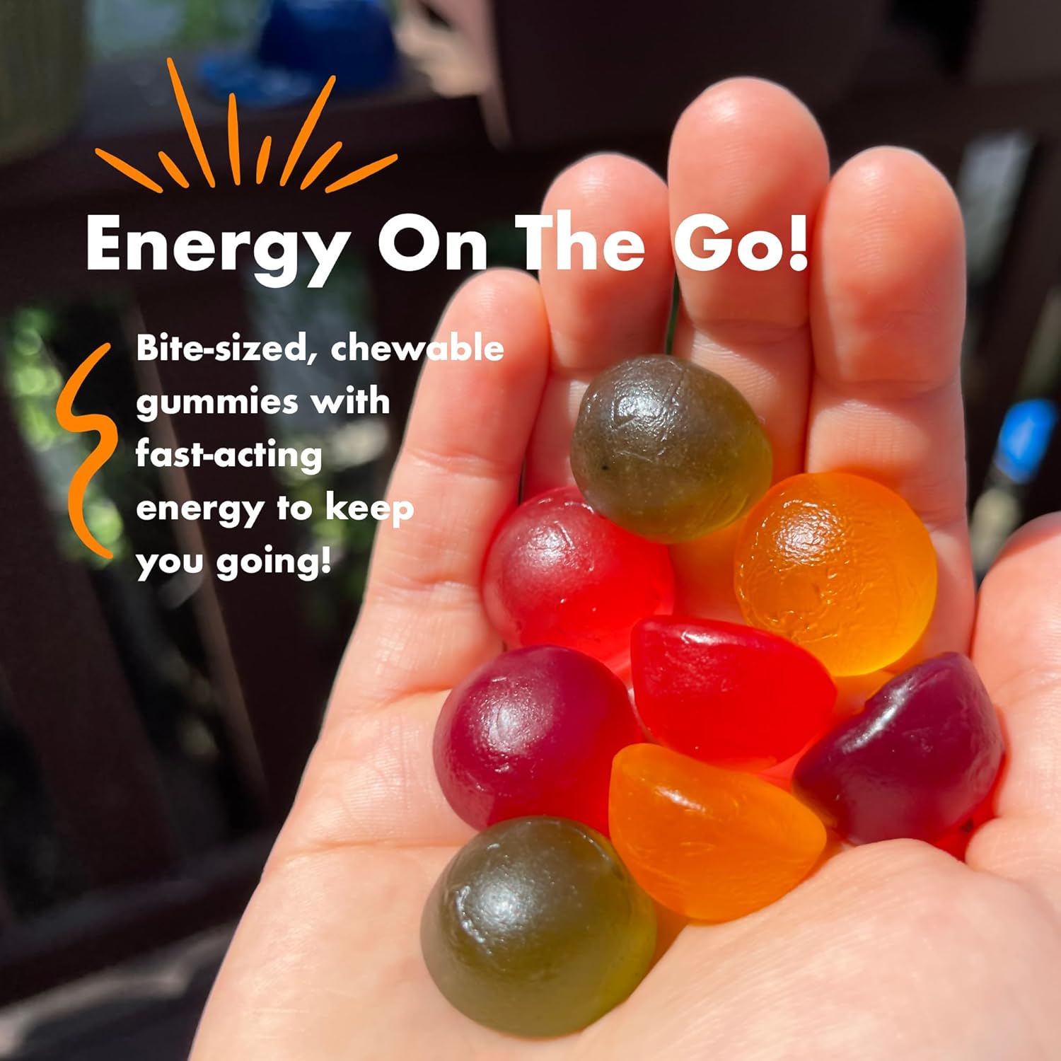 10 Packets of Bonk Breaker Rainbow Blast Energy Chews with Dairy-Free, Gluten-Free Ingredients for Quick Energy and Focus
