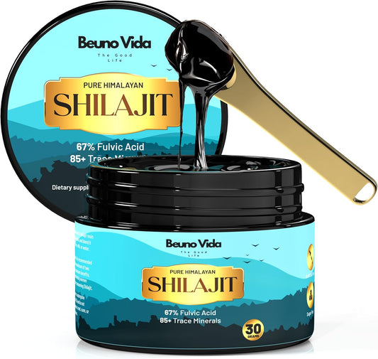100% Authentic Pure Himalayan Organic Shilajit Resin - Natural Grade-A Supplement for Energy & Immune Support - 30g - Men & Women - Fulvic Acid & Trace Minerals - Lab Tested
