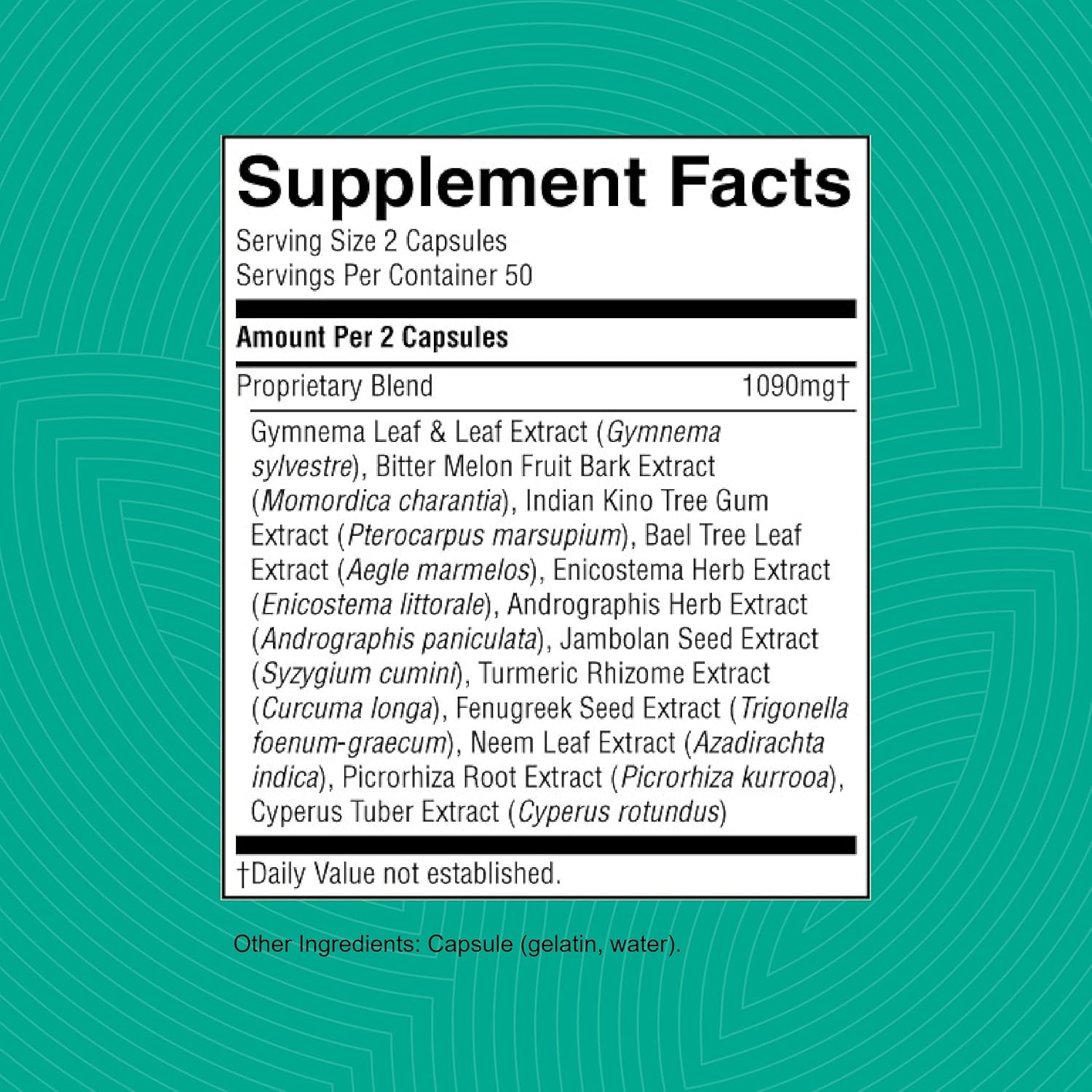 100 Capsules Nature's Sunshine Blood Sugar Formula for Balanced Blood Sugar Levels