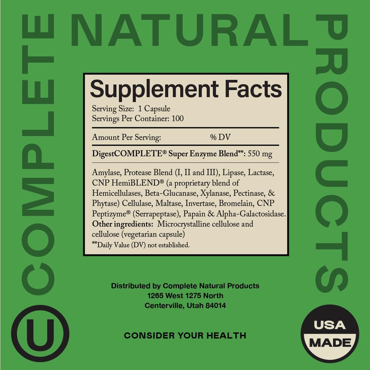 100 Capsules of Complete Natural Products Organic Papaya Enzymes and Digestive Enzymes Bundle