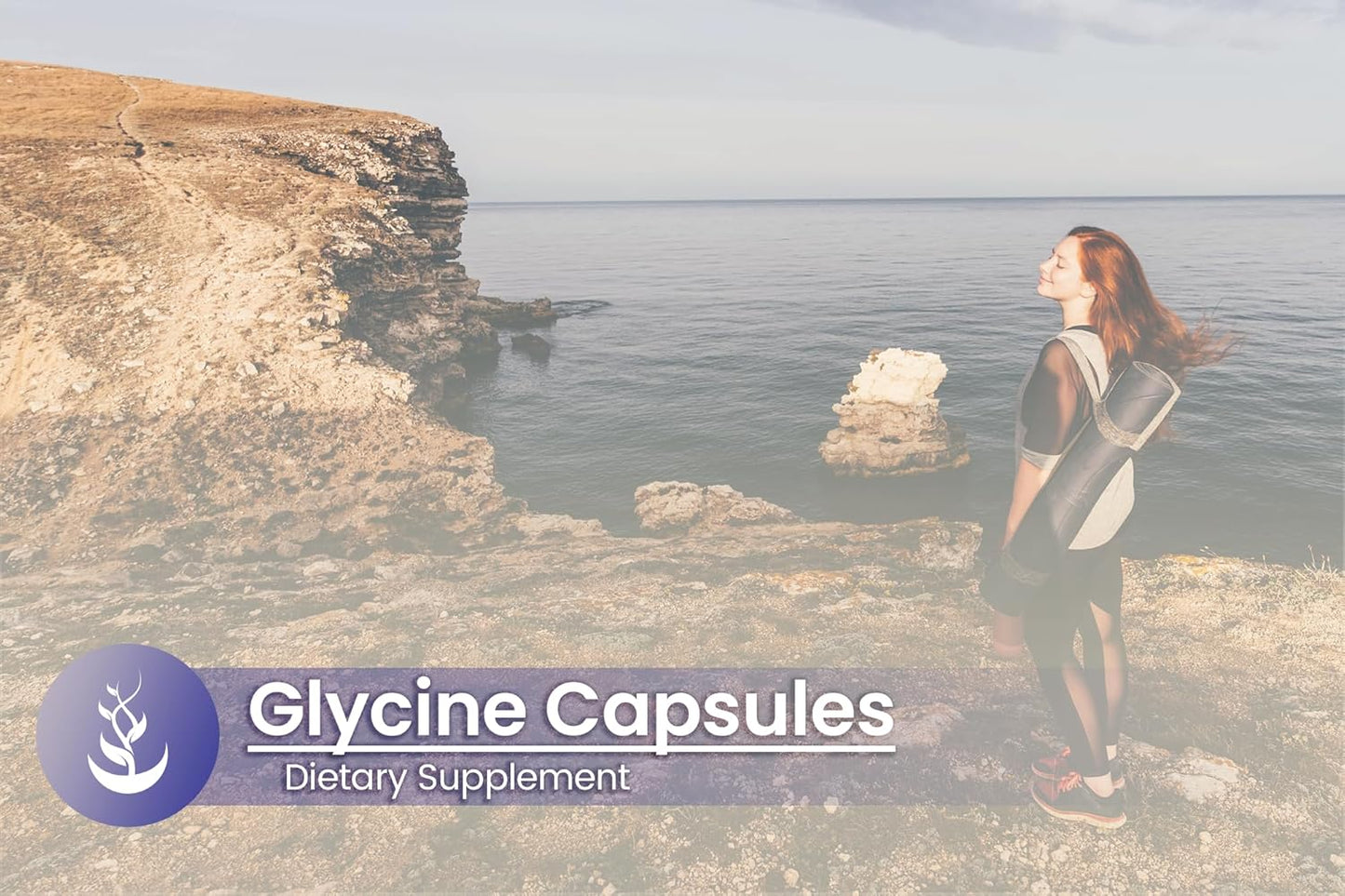 100 Capsules of Lab Verified Glycine: Pure Original Ingredients, No Additives or Fillers