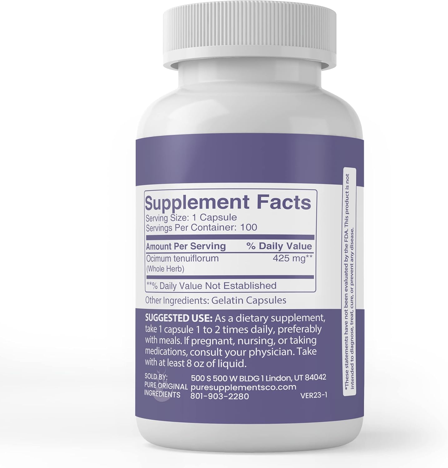 100 Capsules of Lab Verified Holy Basil with Pure Original Ingredients - No Additives or Fillers - BoostGo Australia
