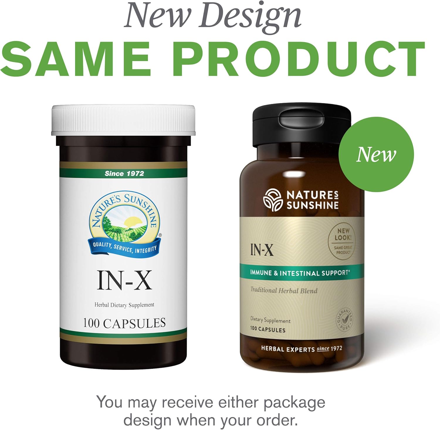 100 Capsules of Nature's Sunshine in-X: Natural Health Supplement