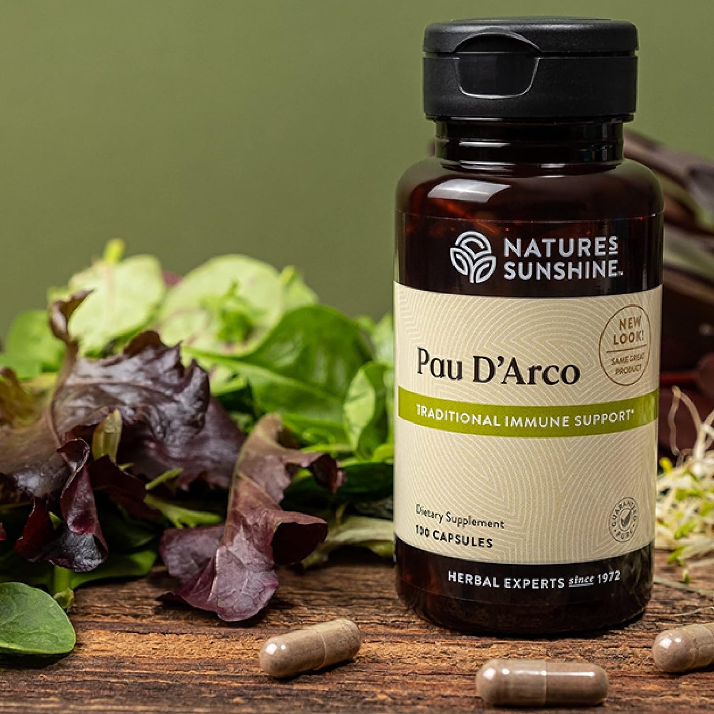 100 Capsules of Nature's Sunshine Pau D'Arco for Immune Support, Antioxidants, and Natural Detox.