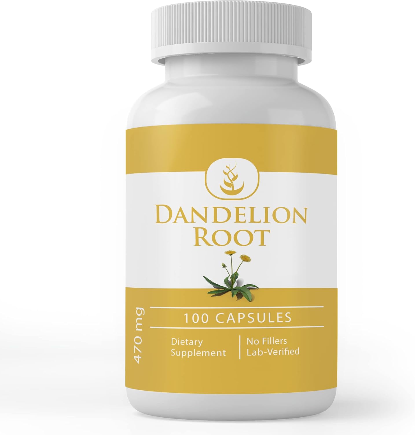100 Capsules of Pure Dandelion Root with Original Ingredients - No Additives or Fillers, Lab Verified Quality