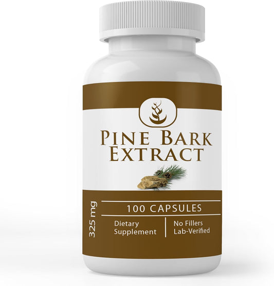 100 Capsules of Pure Pine Bark Extract - Original Ingredients, Lab Verified, No Additives or Fillers