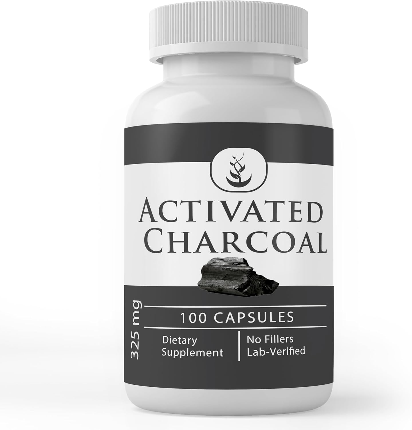 100 Capsules Pure Activated Charcoal with Original Ingredients - Lab Verified, No Additives or Fillers Included
